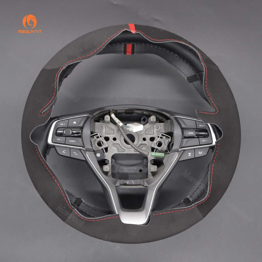 MEWANT Steering Wheel Cover for Honda Accord 10 X Insight Odyssey 2018 - 2022 - Alcantara, Leather, Carbon Fiber, Easy Install, Non - Slip, Best Steering Wheel Cover
