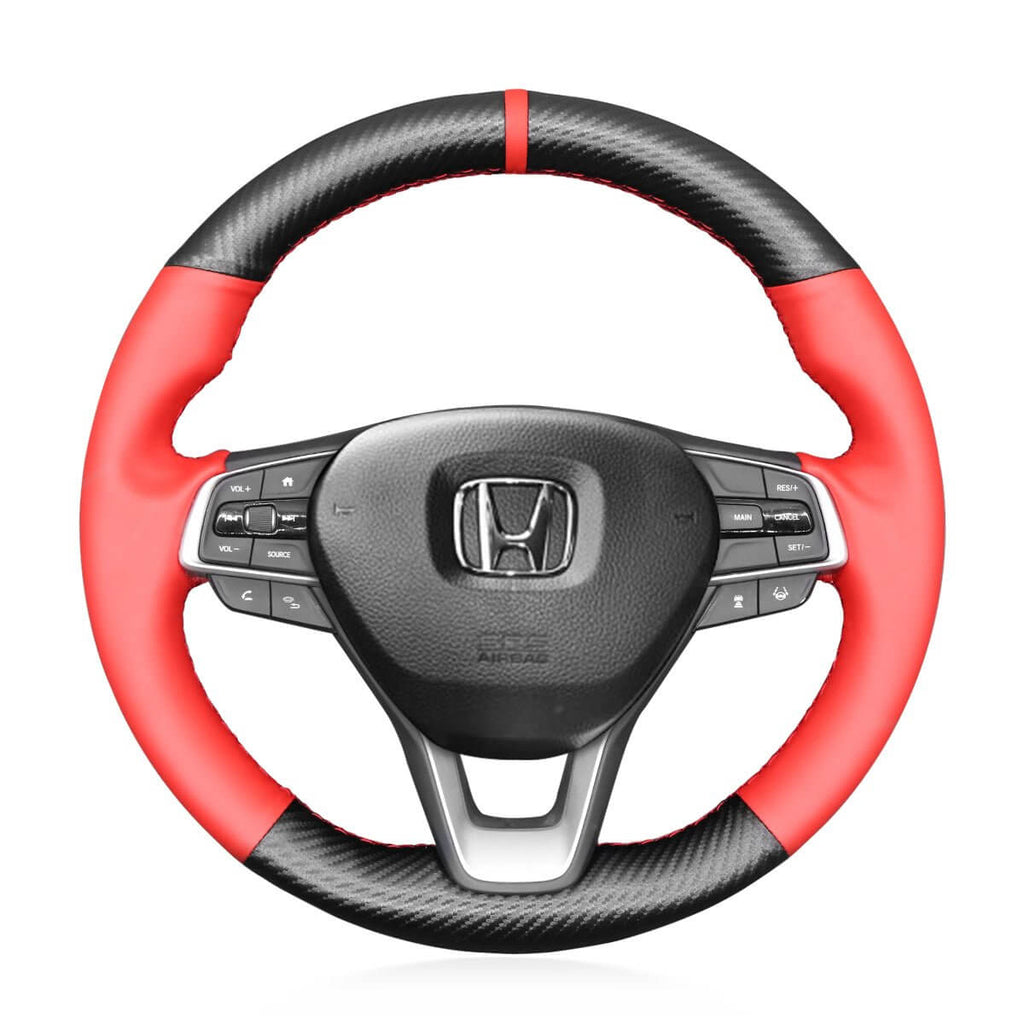 MEWANT Steering Wheel Cover for Honda Accord 10 X Insight Odyssey 2018 - 2022 - Alcantara, Leather, Carbon Fiber, Easy Install, Non - Slip, Best Steering Wheel Cover