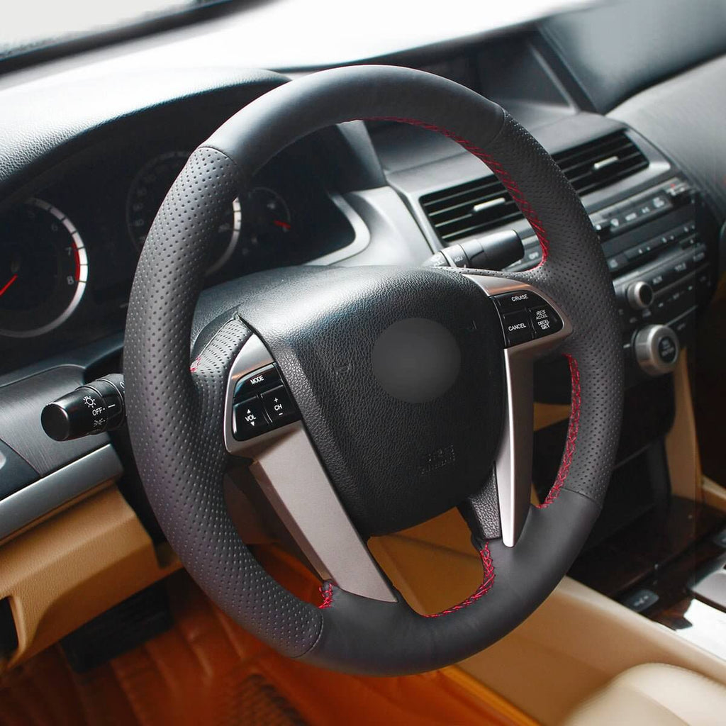 MEWANT Steering Wheel Cover for Honda Accord 8 Pilot Odyssey 2008 - 2017 - Alcantara, Leather, Carbon Fiber, Easy Install, Non - Slip, Best Steering Wheel Cover