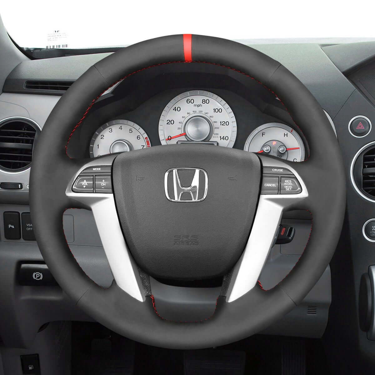 MEWANT Steering Wheel Cover for Honda Accord 8 Pilot Odyssey 2008 - 2017 - Alcantara, Leather, Carbon Fiber, Easy Install, Non - Slip, Best Steering Wheel Cover