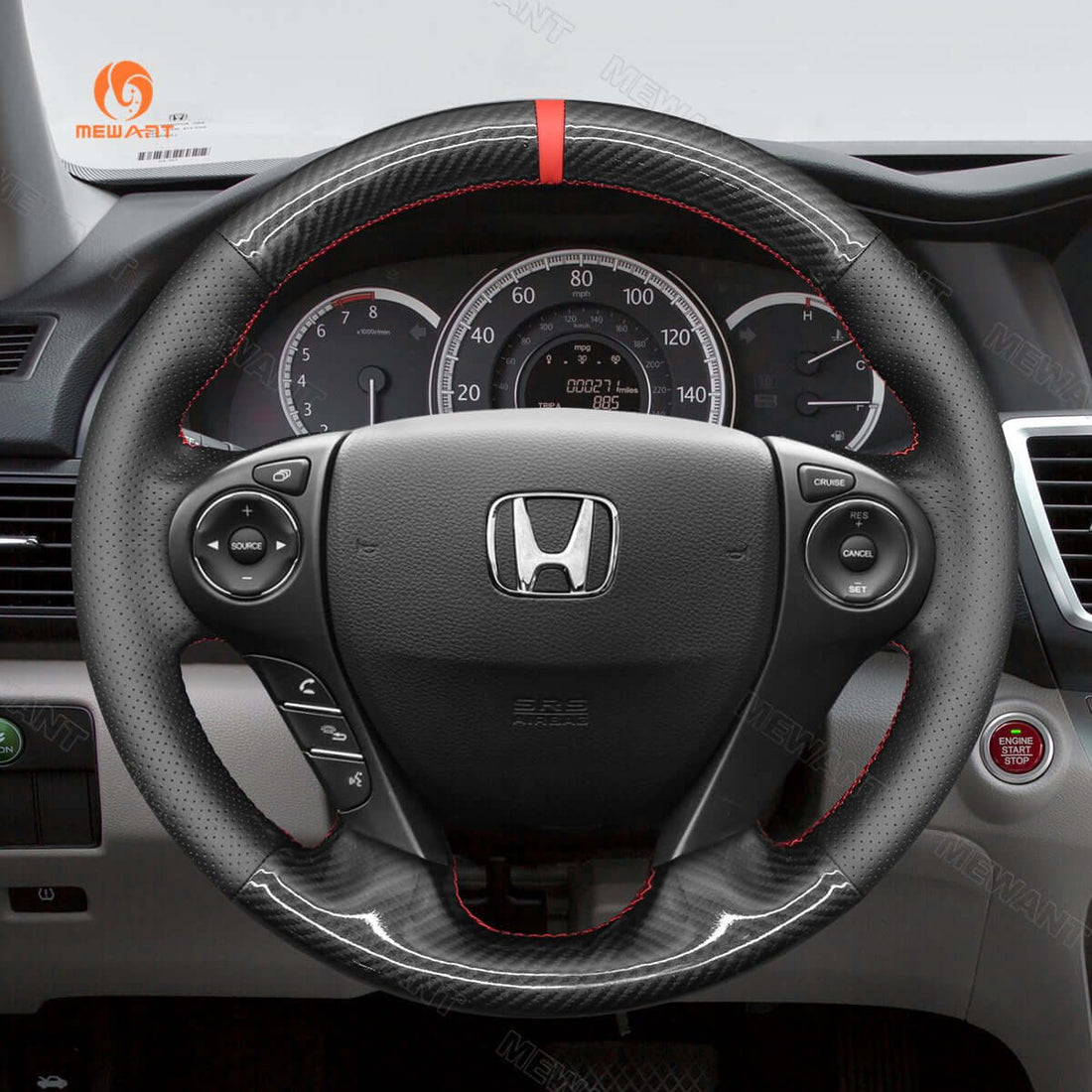 MEWANT Steering Wheel Cover for Honda Accord 9 Pilot Ridgeline Crosstour Odyssey 2013-2020