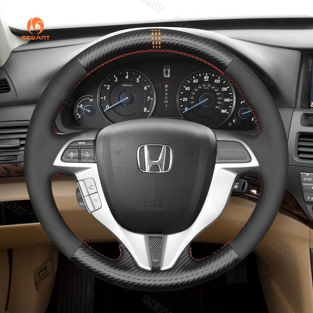 MEWANT Steering Wheel Cover for Honda Accord Coupe 8 Accord Crosstour 2008-2012