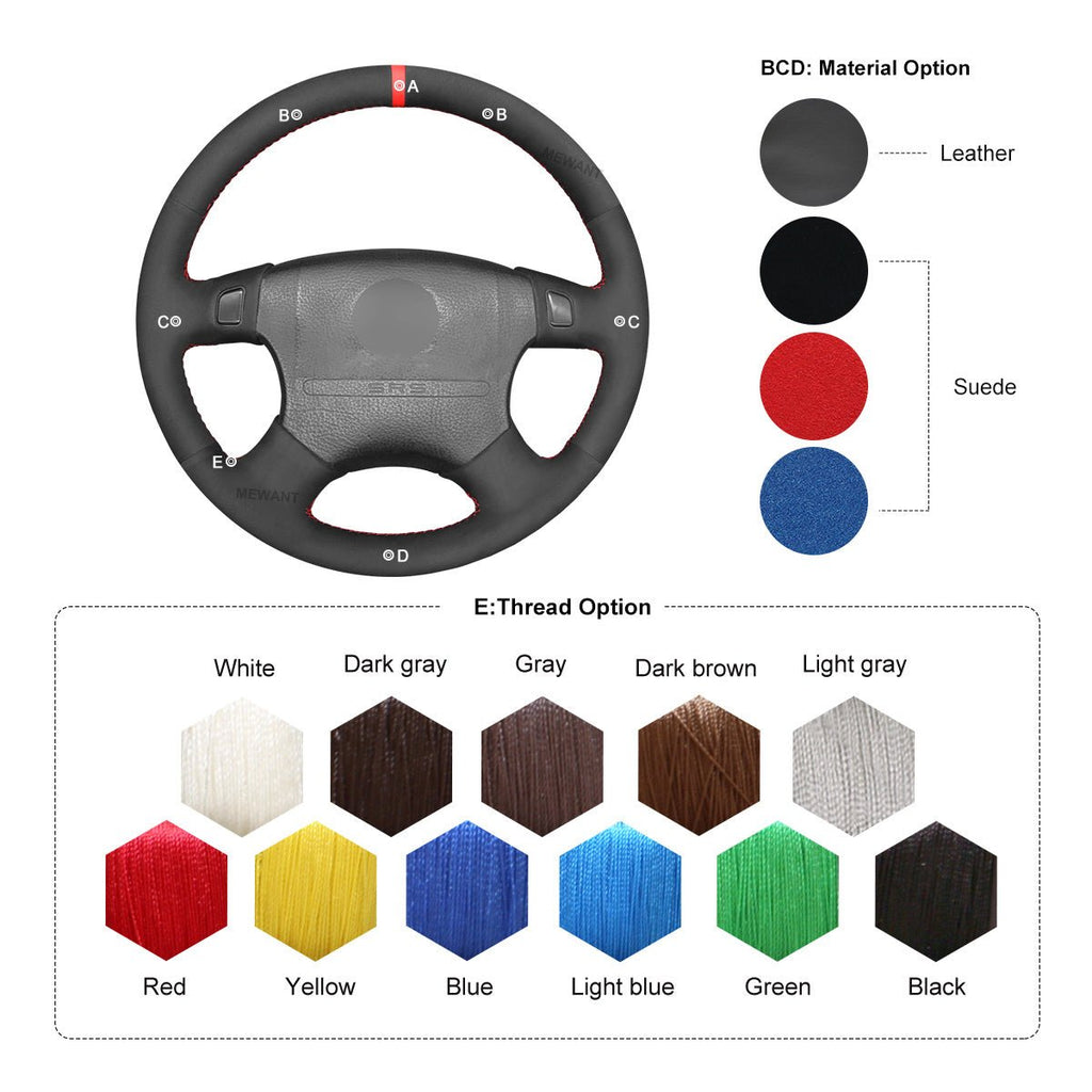 MEWANT Steering Wheel Cover for Honda Accord Odyssey Prelude 1994 - 1997 - Alcantara, Leather, Carbon Fiber, Easy Install, Non - Slip, Best Steering Wheel Cover
