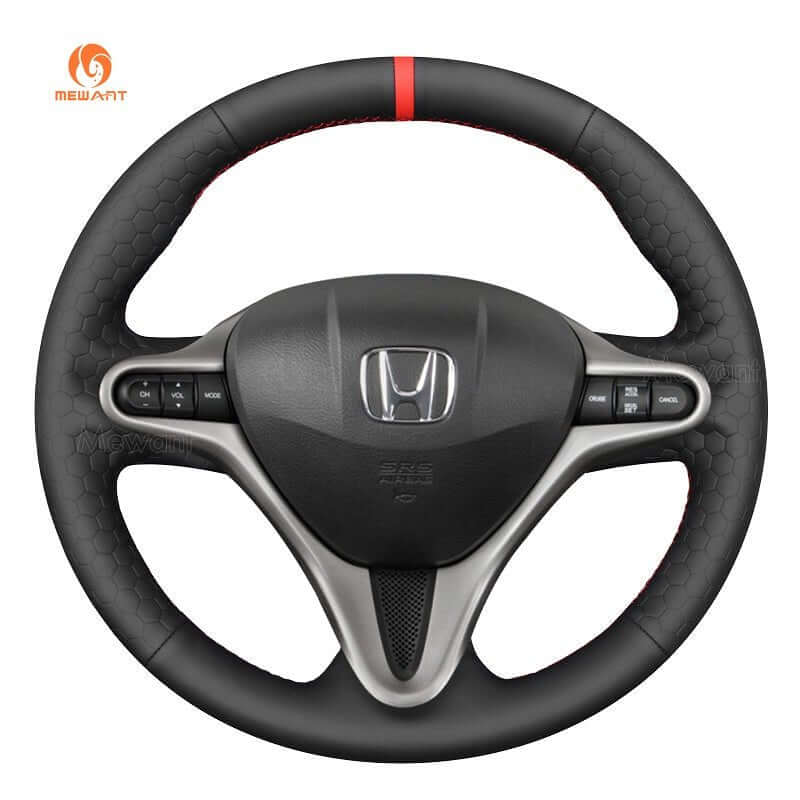 MEWANT Steering Wheel Cover for Honda / Acura Civic 8 CSX Civic Type R 2006 - 2011 - Alcantara, Leather, Carbon Fiber, Easy Install, Non - Slip, Best Steering Wheel Cover