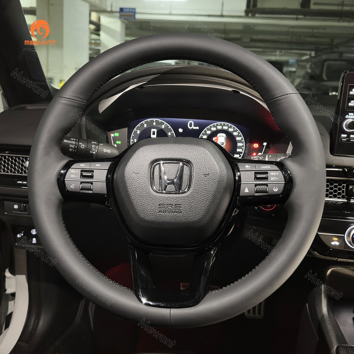 MEWANT Steering Wheel Cover for Honda Civic 11 XI 2021 - 2022 - Alcantara, Leather, Carbon Fiber, Easy Install, Non - Slip, Best Steering Wheel Cover