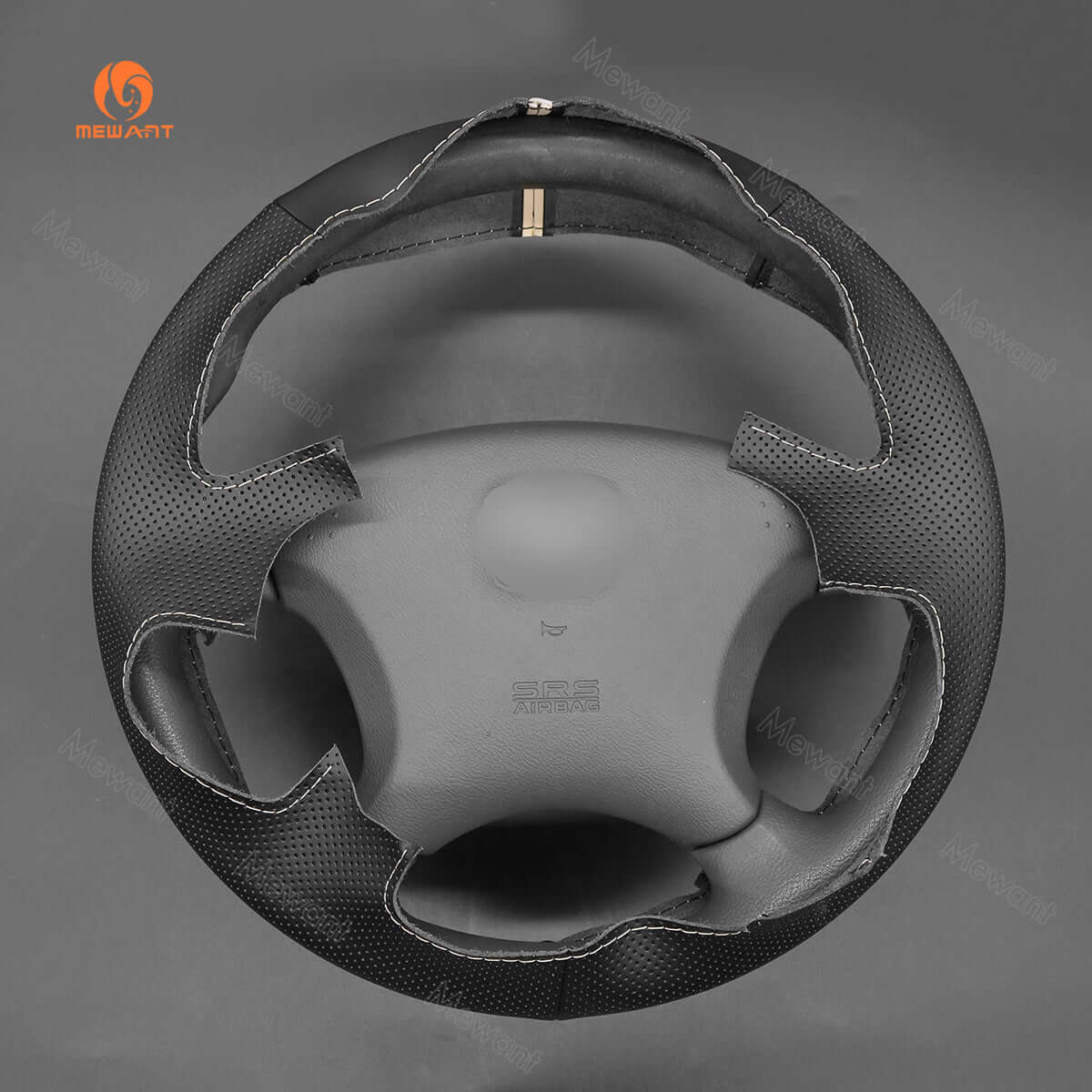 MEWANT Steering Wheel Cover for Honda Civic 7 2003 - 2005 - Alcantara, Leather, Carbon Fiber, Easy Install, Non - Slip, Best Steering Wheel Cover