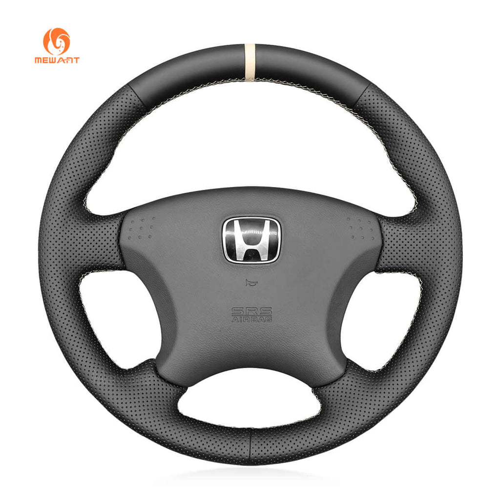 MEWANT Steering Wheel Cover for Honda Civic 7 2003 - 2005 - Alcantara, Leather, Carbon Fiber, Easy Install, Non - Slip, Best Steering Wheel Cover