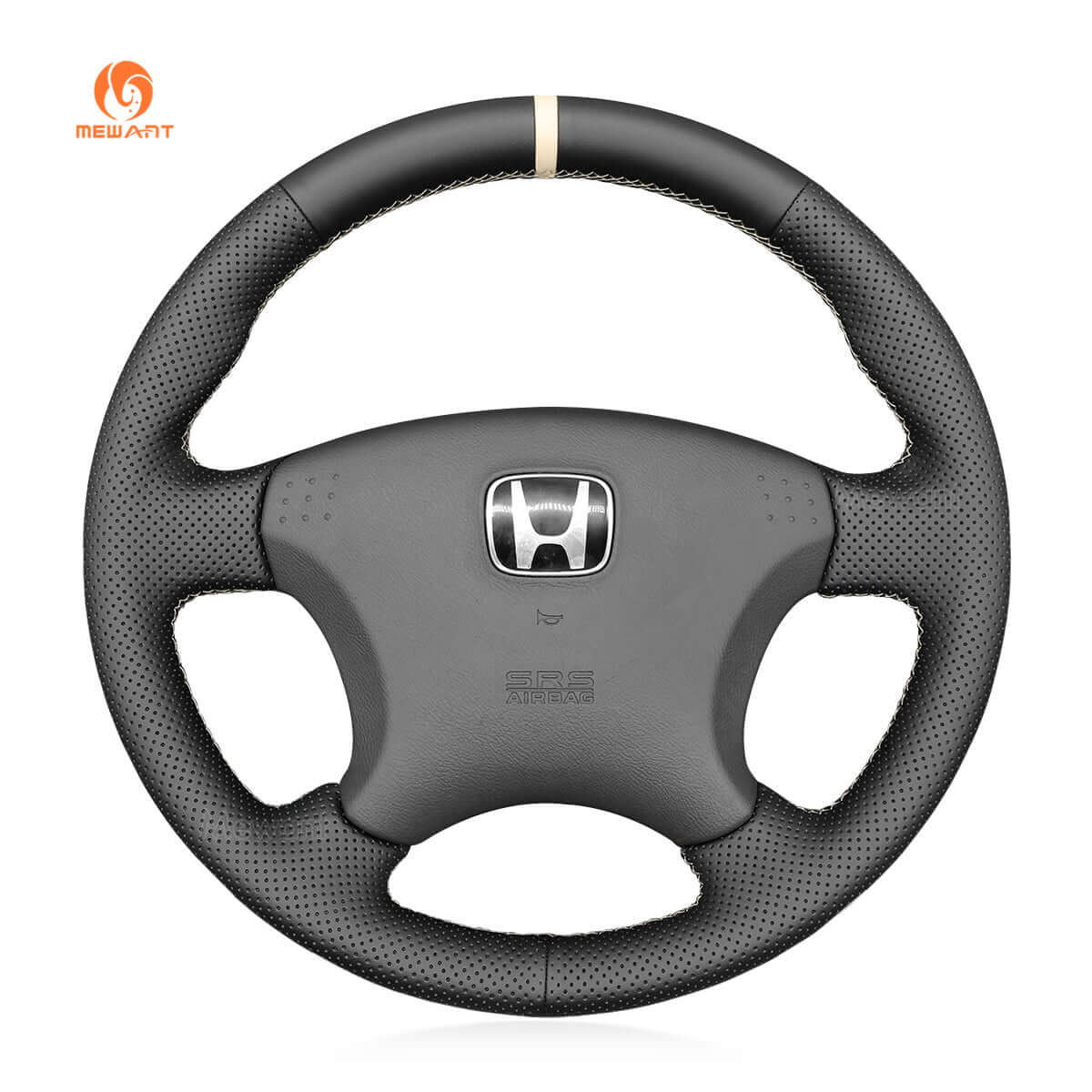 MEWANT Steering Wheel Cover for Honda Civic 7 2003 - 2005 - Alcantara, Leather, Carbon Fiber, Easy Install, Non - Slip, Best Steering Wheel Cover