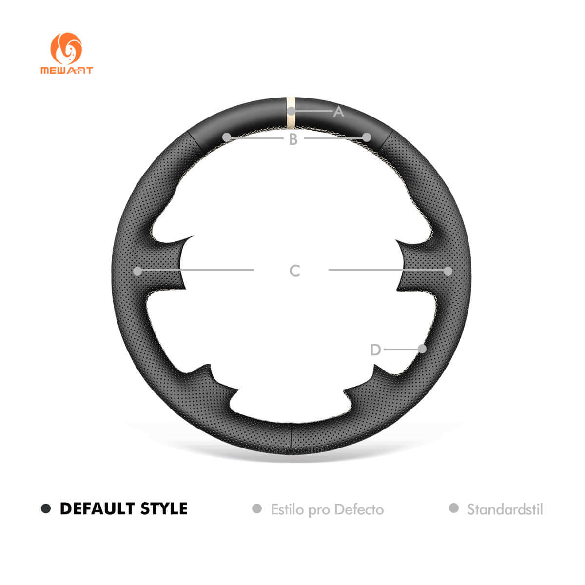 MEWANT Steering Wheel Cover for Honda Civic 7 2003 - 2005 - Alcantara, Leather, Carbon Fiber, Easy Install, Non - Slip, Best Steering Wheel Cover