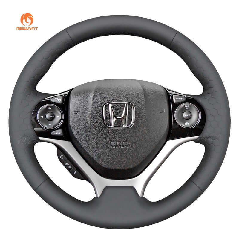 MEWANT Steering Wheel Cover for Honda Civic 9 2012 - 2017 - Alcantara, Leather, Carbon Fiber, Easy Install, Non - Slip, Best Steering Wheel Cover