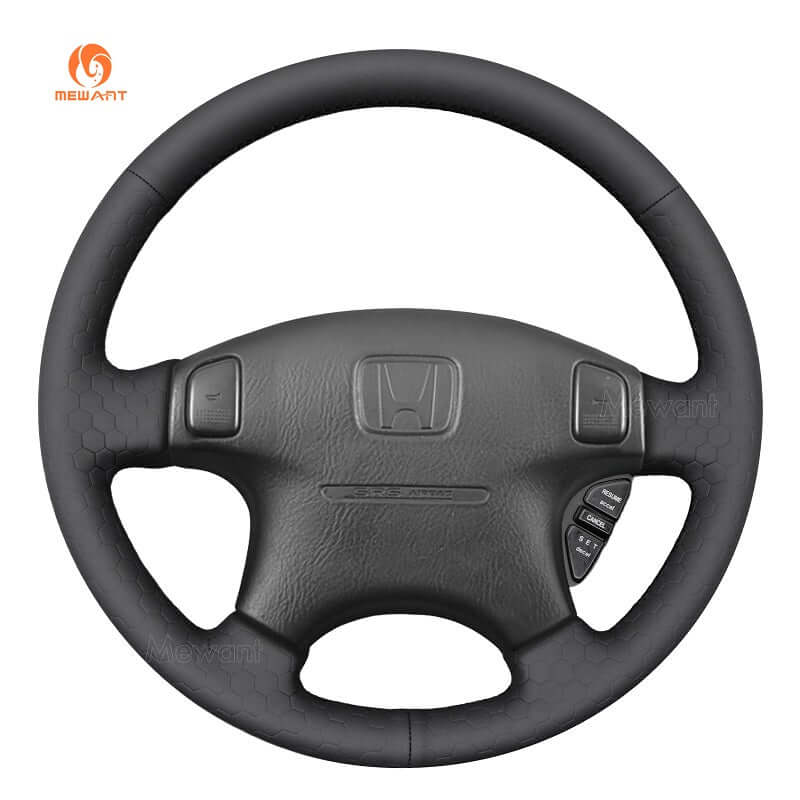 MEWANT Steering Wheel Cover for Honda Civic CR - V CRV Prelude 1996 - 2001 - Alcantara, Leather, Carbon Fiber, Easy Install, Non - Slip, Best Steering Wheel Cover