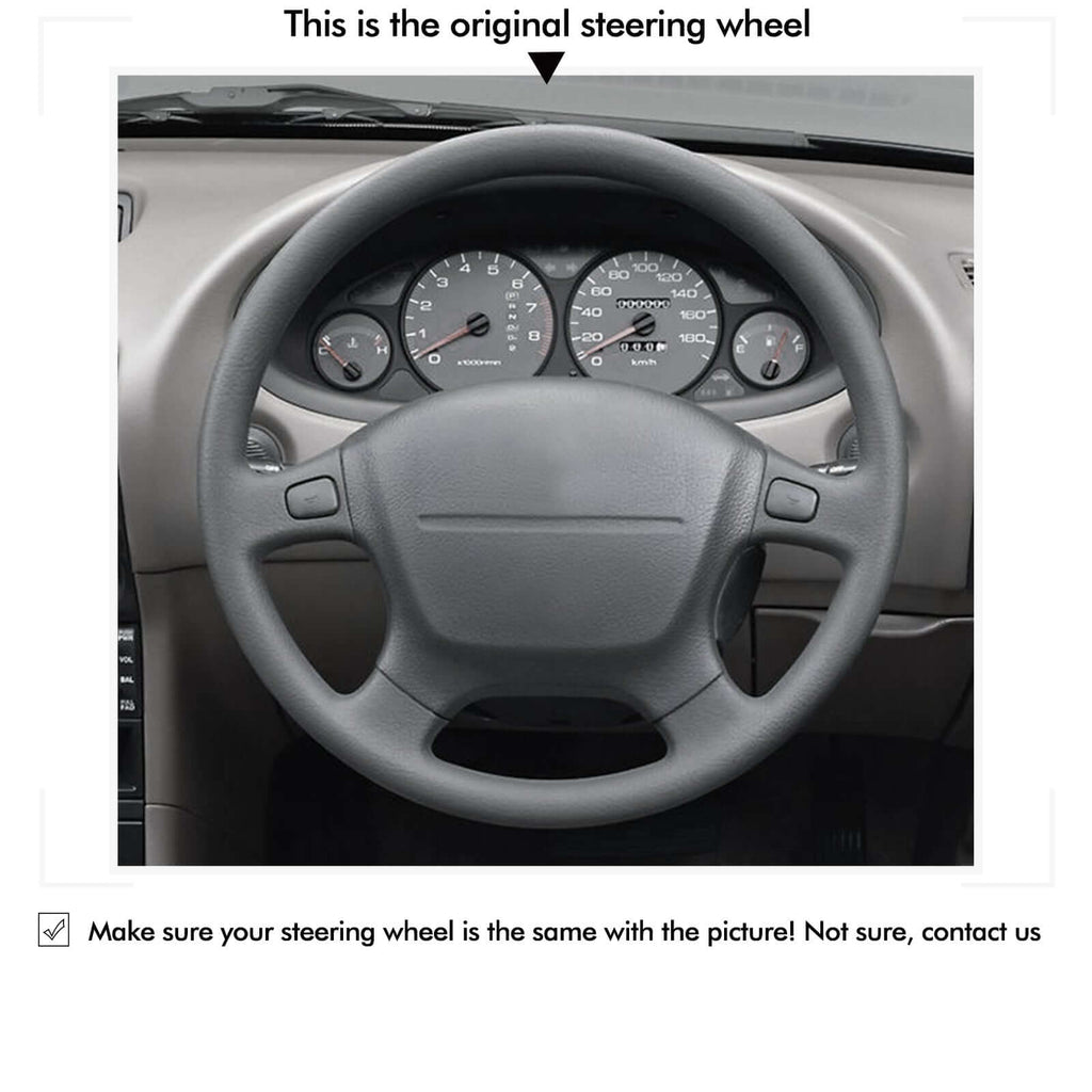 MEWANT Steering Wheel Cover for Honda Civic EJ EG EJ1 EJ2 EG6 EG9 del Sol Integra 1992 - 2001 - Alcantara, Leather, Carbon Fiber, Easy Install, Non - Slip, Best Steering Wheel Cover