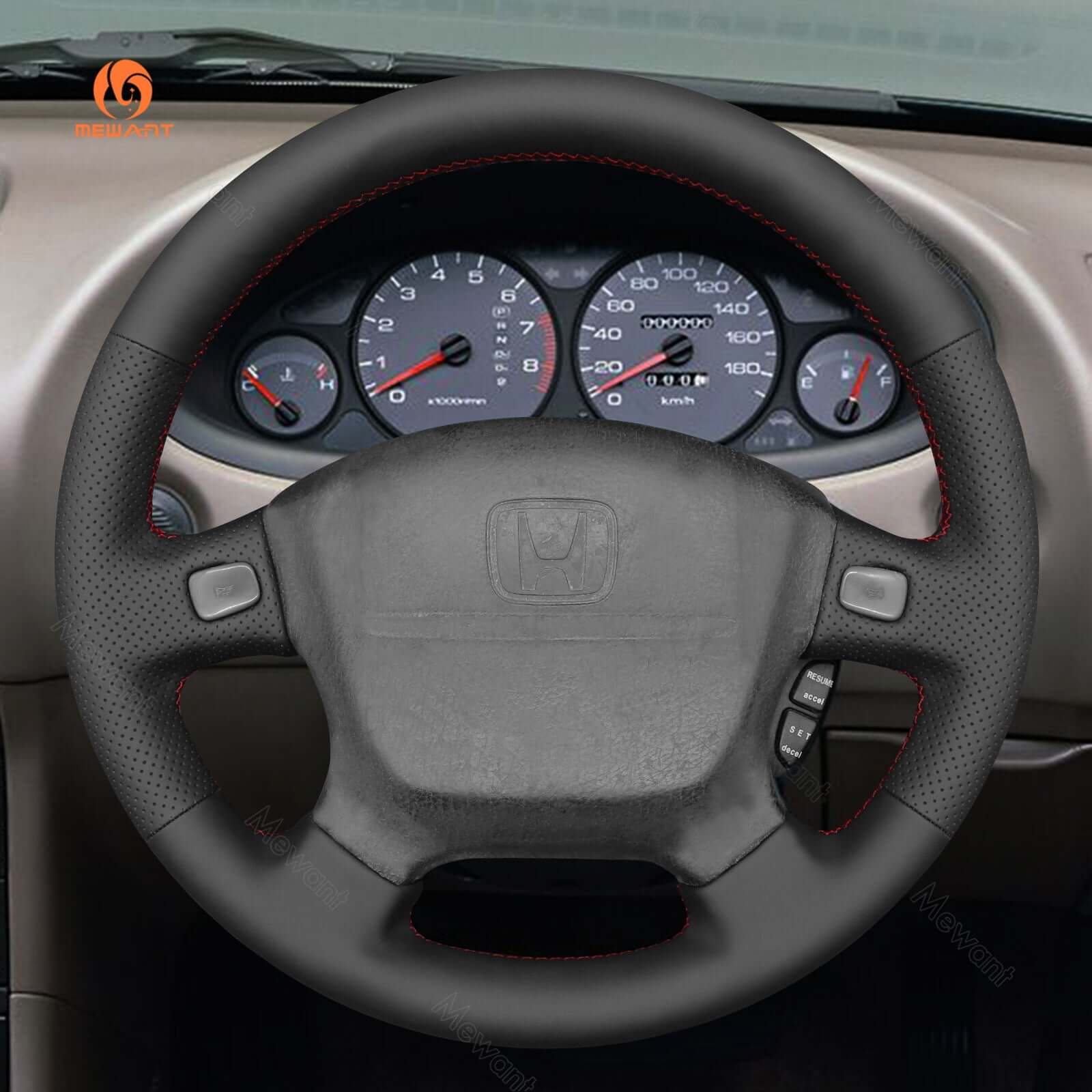MEWANT Steering Wheel Cover for Honda Civic EJ EG EJ1 EJ2 EG6 EG9 del Sol Integra 1992 - 2001 - Alcantara, Leather, Carbon Fiber, Easy Install, Non - Slip, Best Steering Wheel Cover