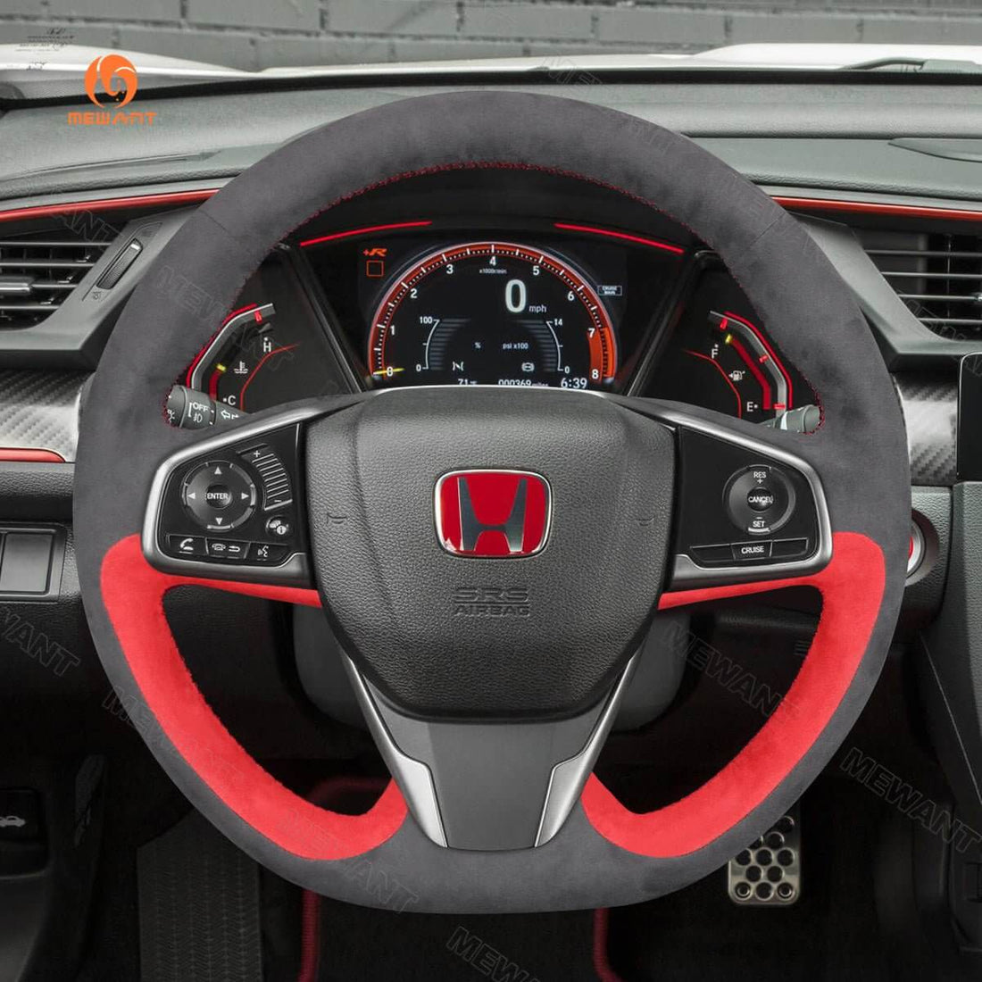 MEWANT Steering Wheel Cover for Honda Civic Type R X/10 2017-2021