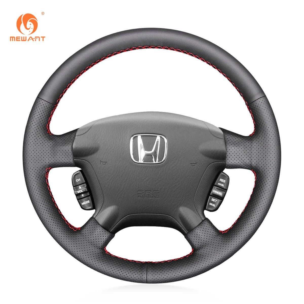 MEWANT Steering Wheel Cover for Honda CR - V CRV 2002 - 2006 - Alcantara, Leather, Carbon Fiber, Easy Install, Non - Slip, Best Steering Wheel Cover