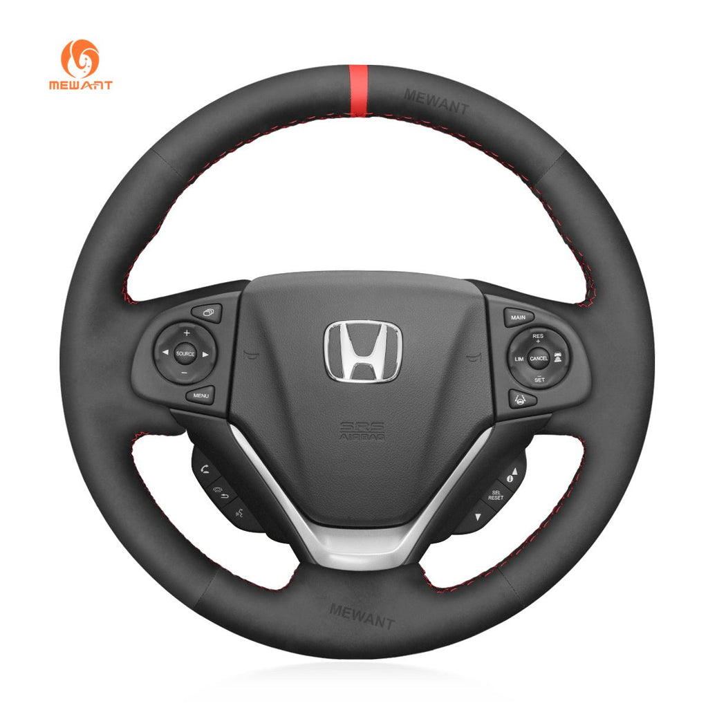 MEWANT Steering Wheel Cover for Honda CR - V CRV 2012 - 2018 - Alcantara, Leather, Carbon Fiber, Easy Install, Non - Slip, Best Steering Wheel Cover