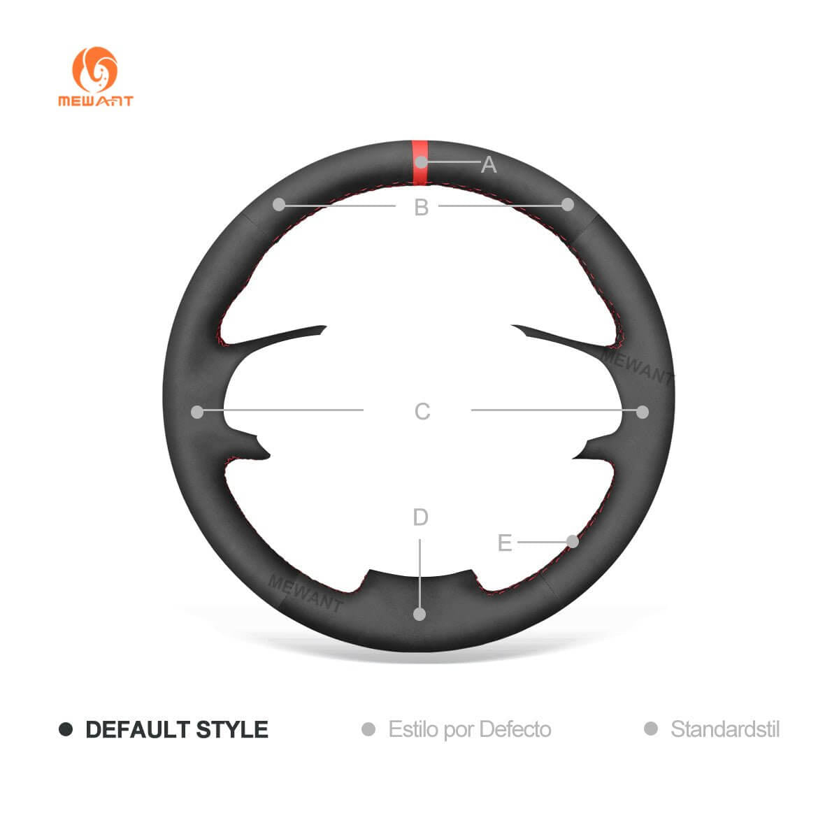 MEWANT Steering Wheel Cover for Honda CR - V CRV 2012 - 2018 - Alcantara, Leather, Carbon Fiber, Easy Install, Non - Slip, Best Steering Wheel Cover