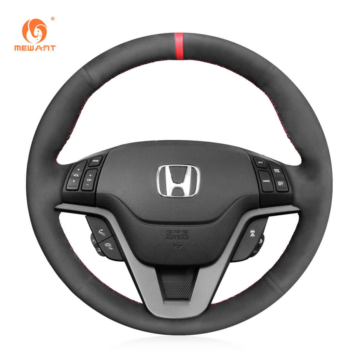 MEWANT Steering Wheel Cover for Honda CR - V CRV Crossroad 2021 - 2023 - Alcantara, Leather, Carbon Fiber, Easy Install, Non - Slip, Best Steering Wheel Cover