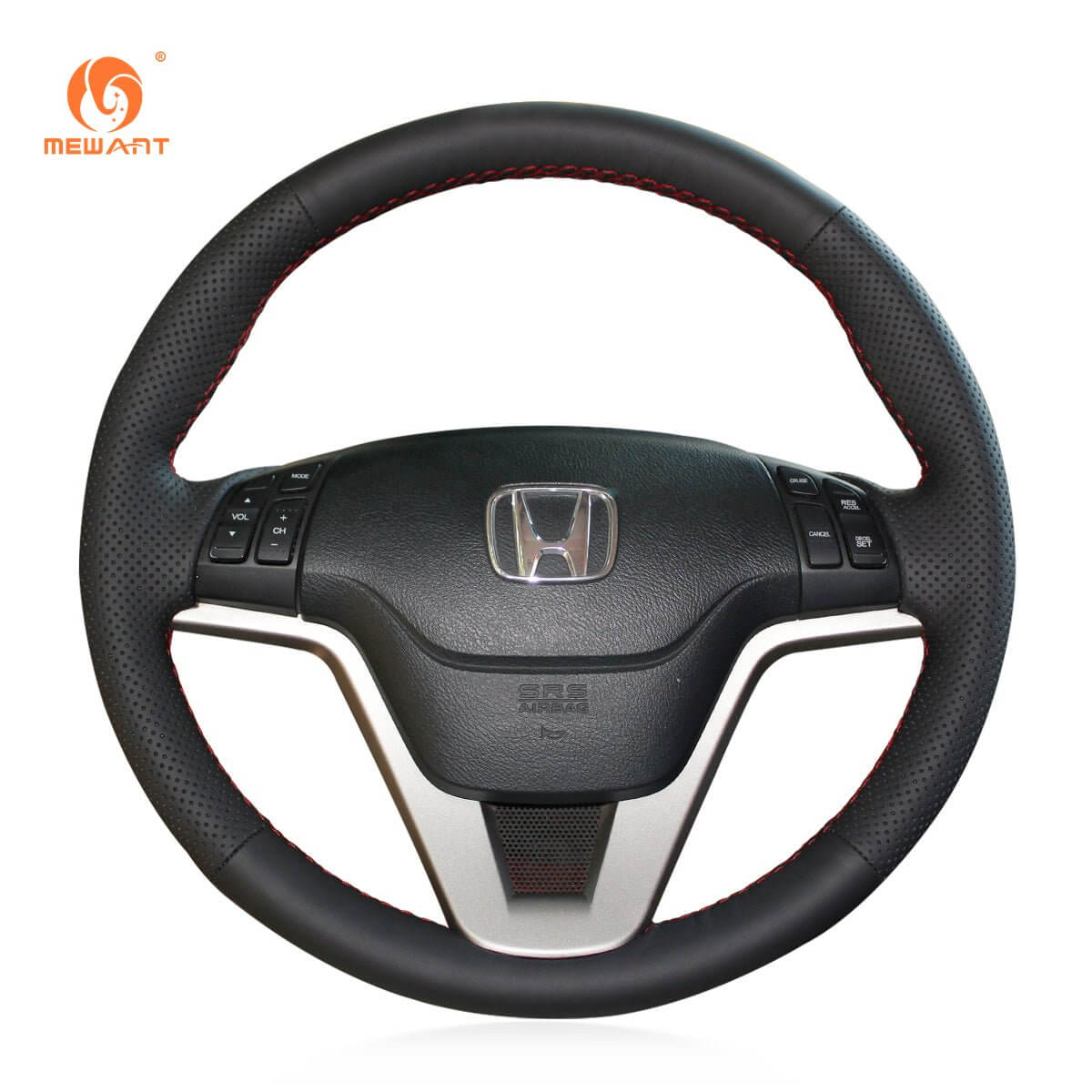 MEWANT Steering Wheel Cover for Honda CR - V CRV Crossroad 2021 - 2023 - Alcantara, Leather, Carbon Fiber, Easy Install, Non - Slip, Best Steering Wheel Cover