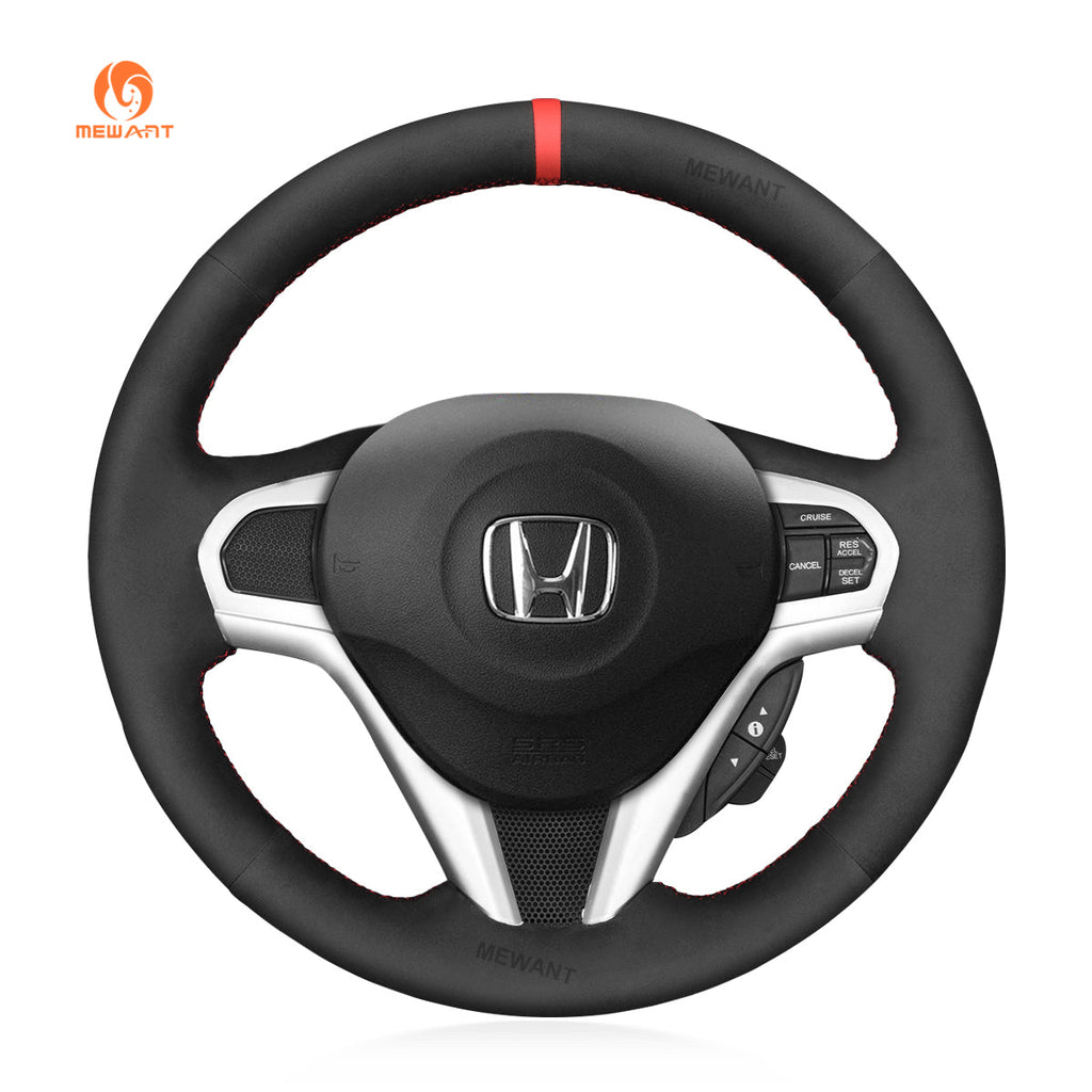 MEWANT Steering Wheel Cover for Honda CR - Z CRZ 2011 - 2016 - Alcantara, Leather, Carbon Fiber, Easy Install, Non - Slip, Best Steering Wheel Cover