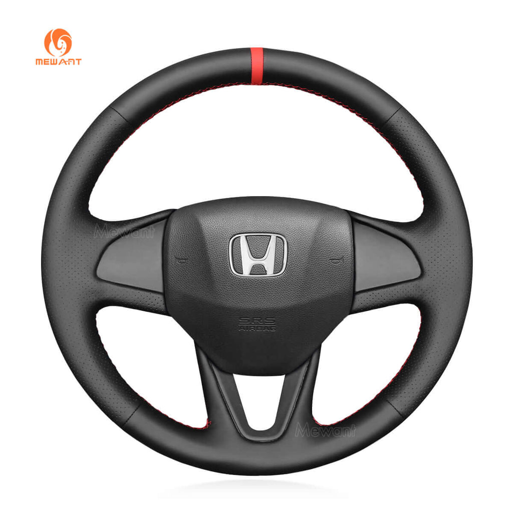 MEWANT Steering Wheel Cover for Honda Fit Vezel 2014 - 2017 - Alcantara, Leather, Carbon Fiber, Easy Install, Non - Slip, Best Steering Wheel Cover