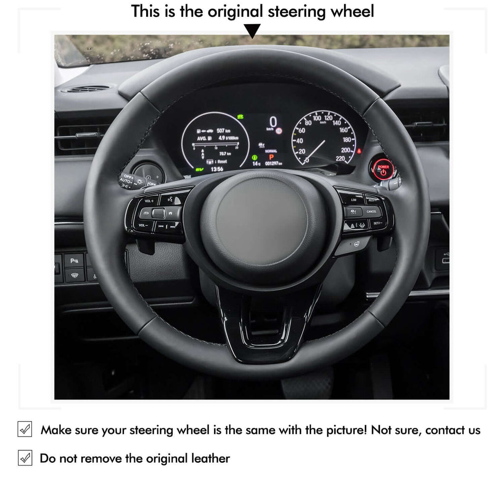 MEWANT Steering Wheel Cover for Honda HR - V 2021 - Alcantara, Leather, Carbon Fiber, Easy Install, Non - Slip, Best Steering Wheel Cover