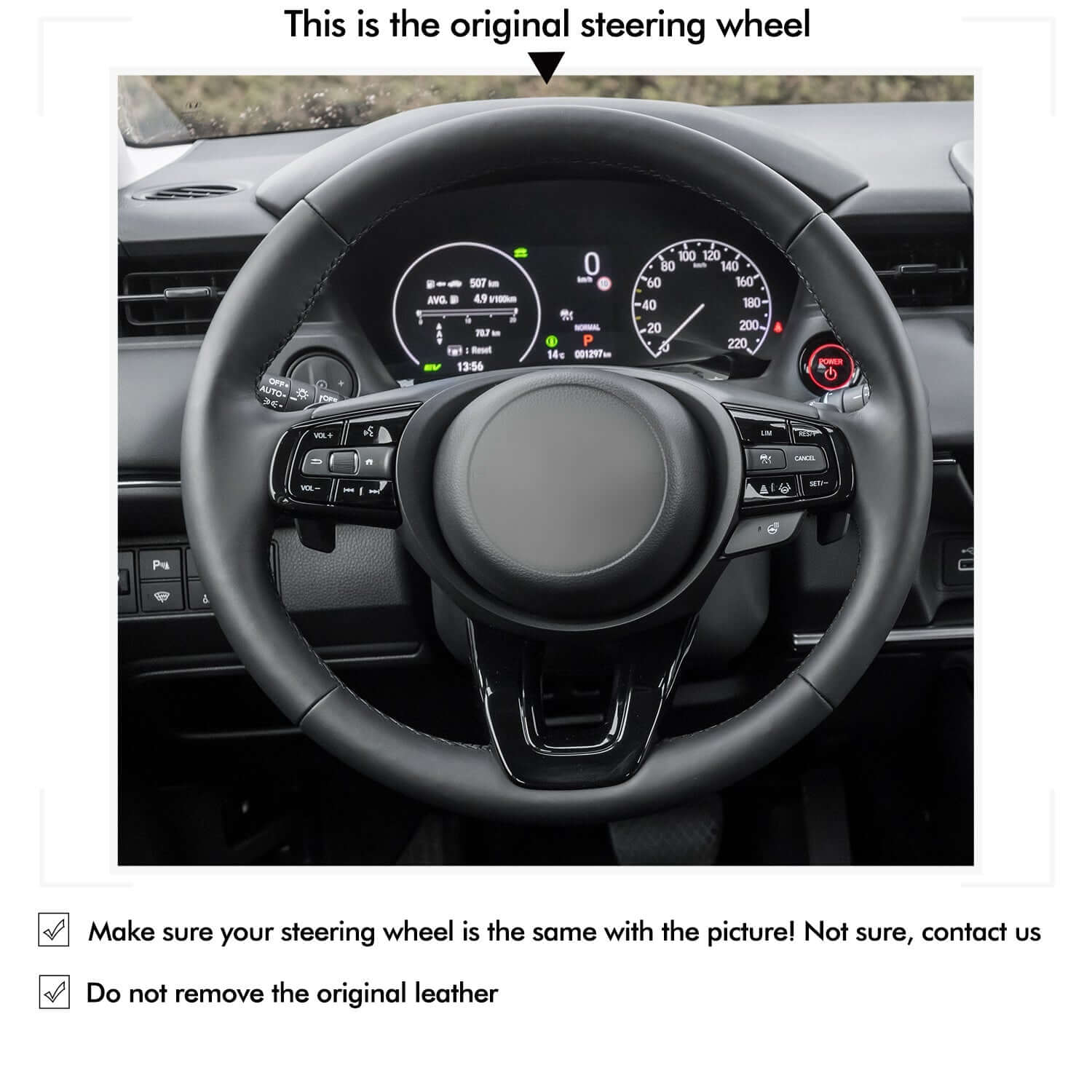 MEWANT Steering Wheel Cover for Honda HR - V 2021 - Alcantara, Leather, Carbon Fiber, Easy Install, Non - Slip, Best Steering Wheel Cover