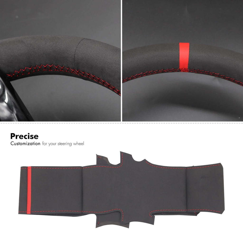 MEWANT Steering Wheel Cover for Honda HR - V 2021 - Alcantara, Leather, Carbon Fiber, Easy Install, Non - Slip, Best Steering Wheel Cover