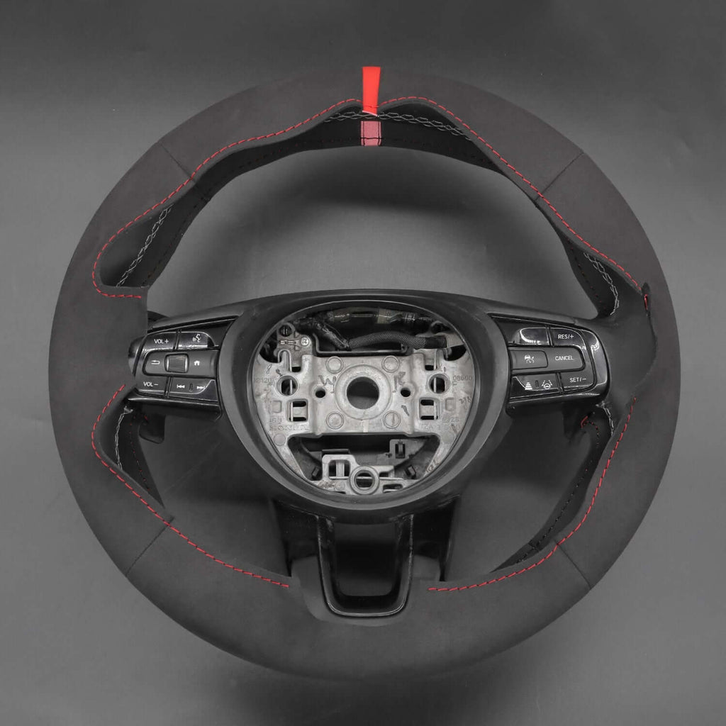 MEWANT Steering Wheel Cover for Honda HR - V 2021 - Alcantara, Leather, Carbon Fiber, Easy Install, Non - Slip, Best Steering Wheel Cover