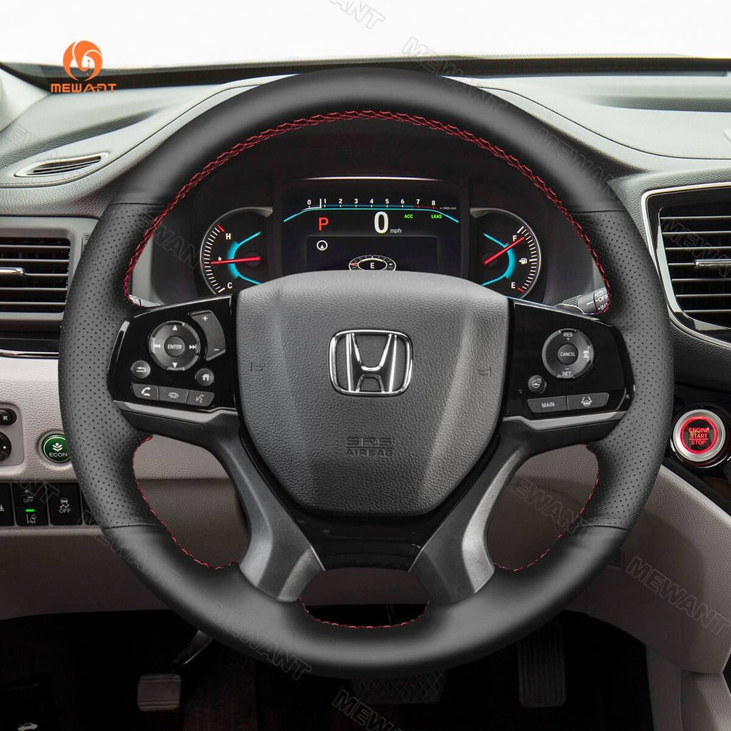 MEWANT Steering Wheel Cover for Honda Pilot Passport Odyssey 2018 - 2022 - Alcantara, Leather, Carbon Fiber, Easy Install, Non - Slip, Best Steering Wheel Cover