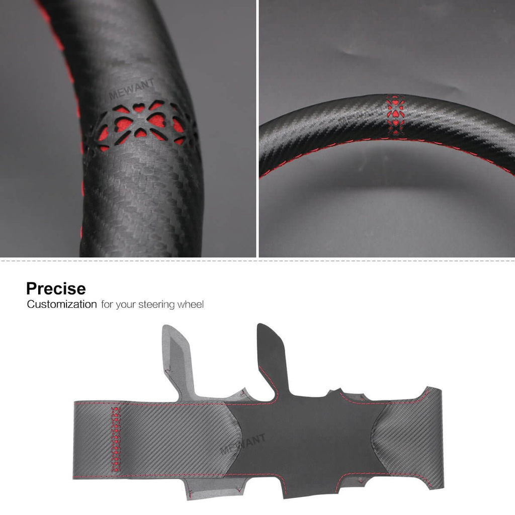 MEWANT Steering Wheel Cover for Honda Pilot Passport Odyssey 2018 - 2022 - Alcantara, Leather, Carbon Fiber, Easy Install, Non - Slip, Best Steering Wheel Cover