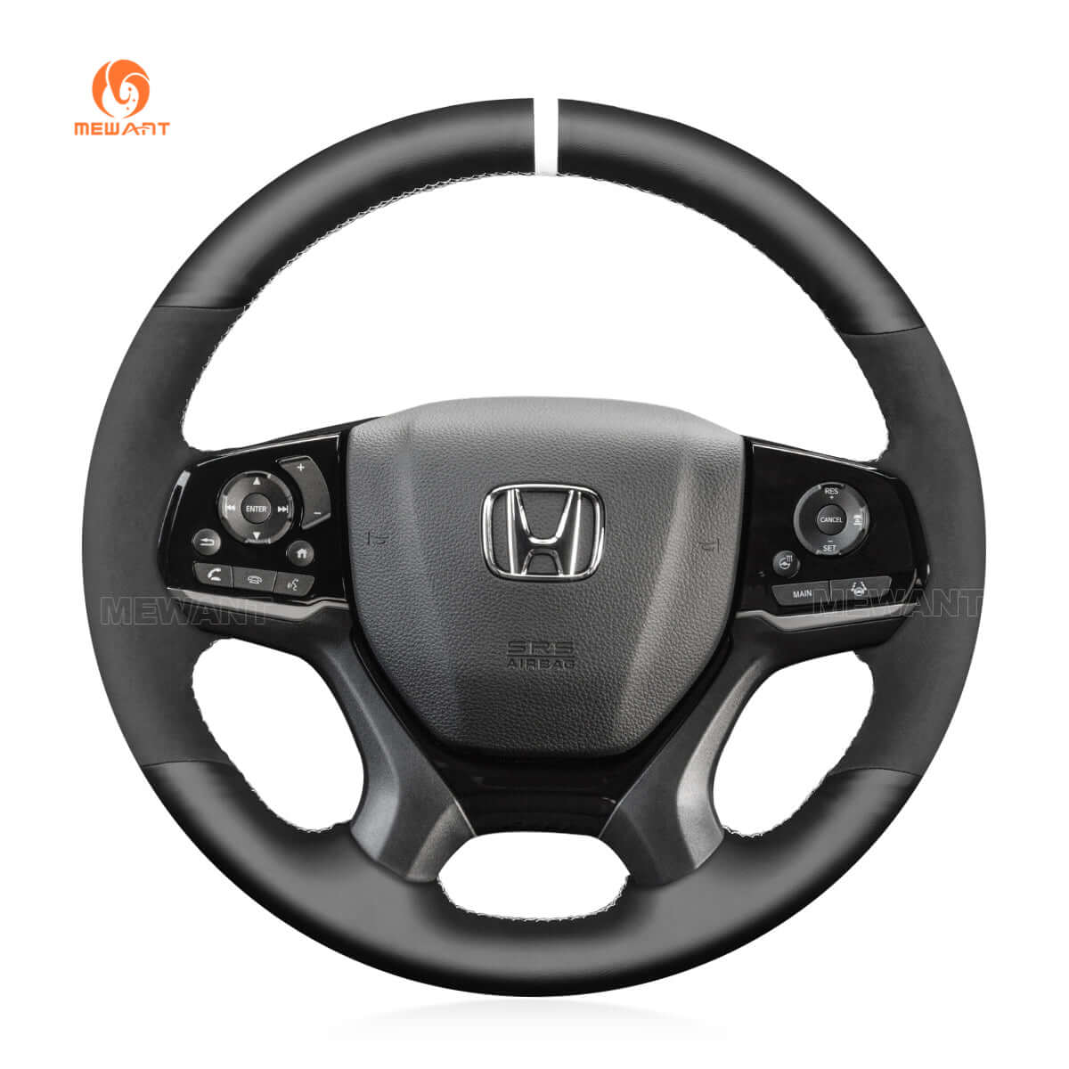 MEWANT Steering Wheel Cover for Honda Pilot Passport Odyssey 2018 - 2022 - Alcantara, Leather, Carbon Fiber, Easy Install, Non - Slip, Best Steering Wheel Cover