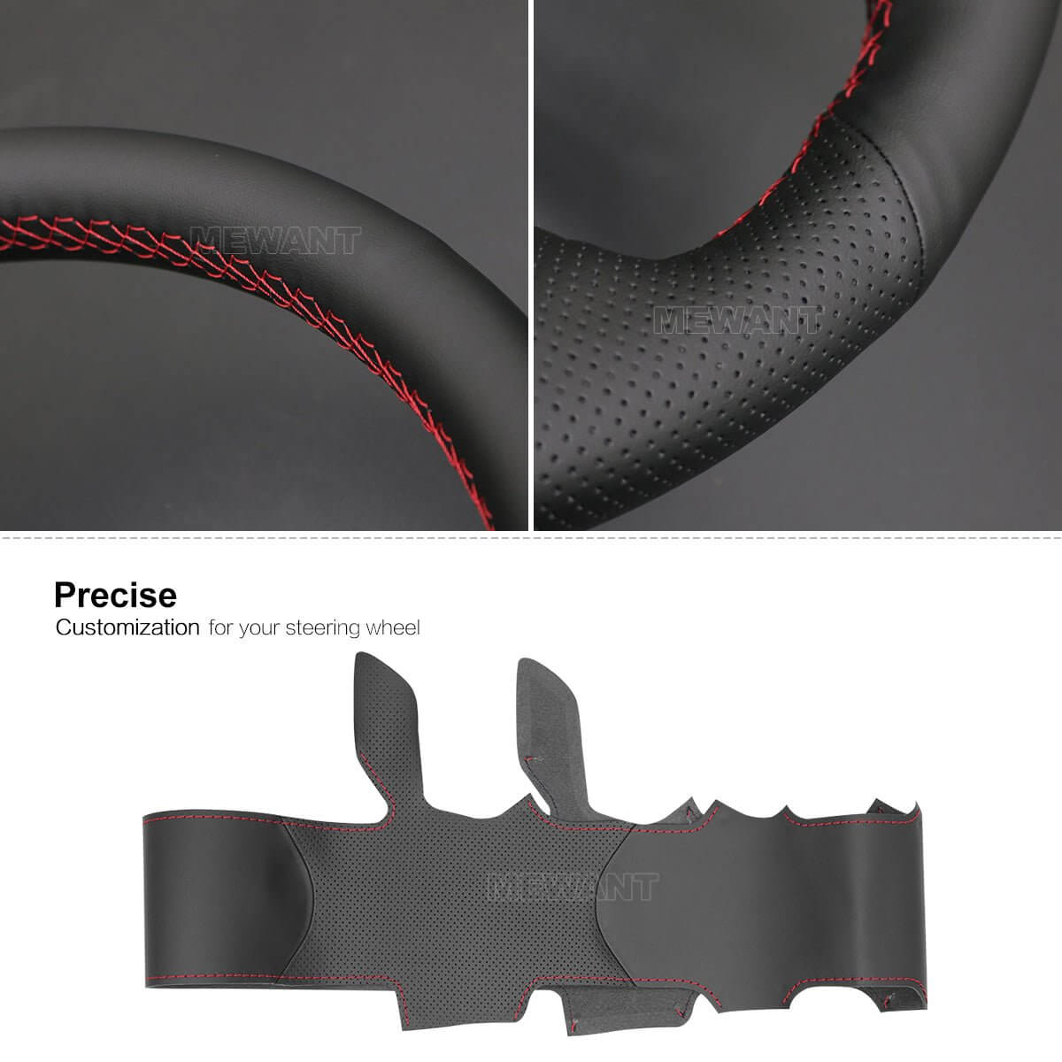 MEWANT Steering Wheel Cover for Honda Pilot Passport Odyssey 2018 - 2022 - Alcantara, Leather, Carbon Fiber, Easy Install, Non - Slip, Best Steering Wheel Cover