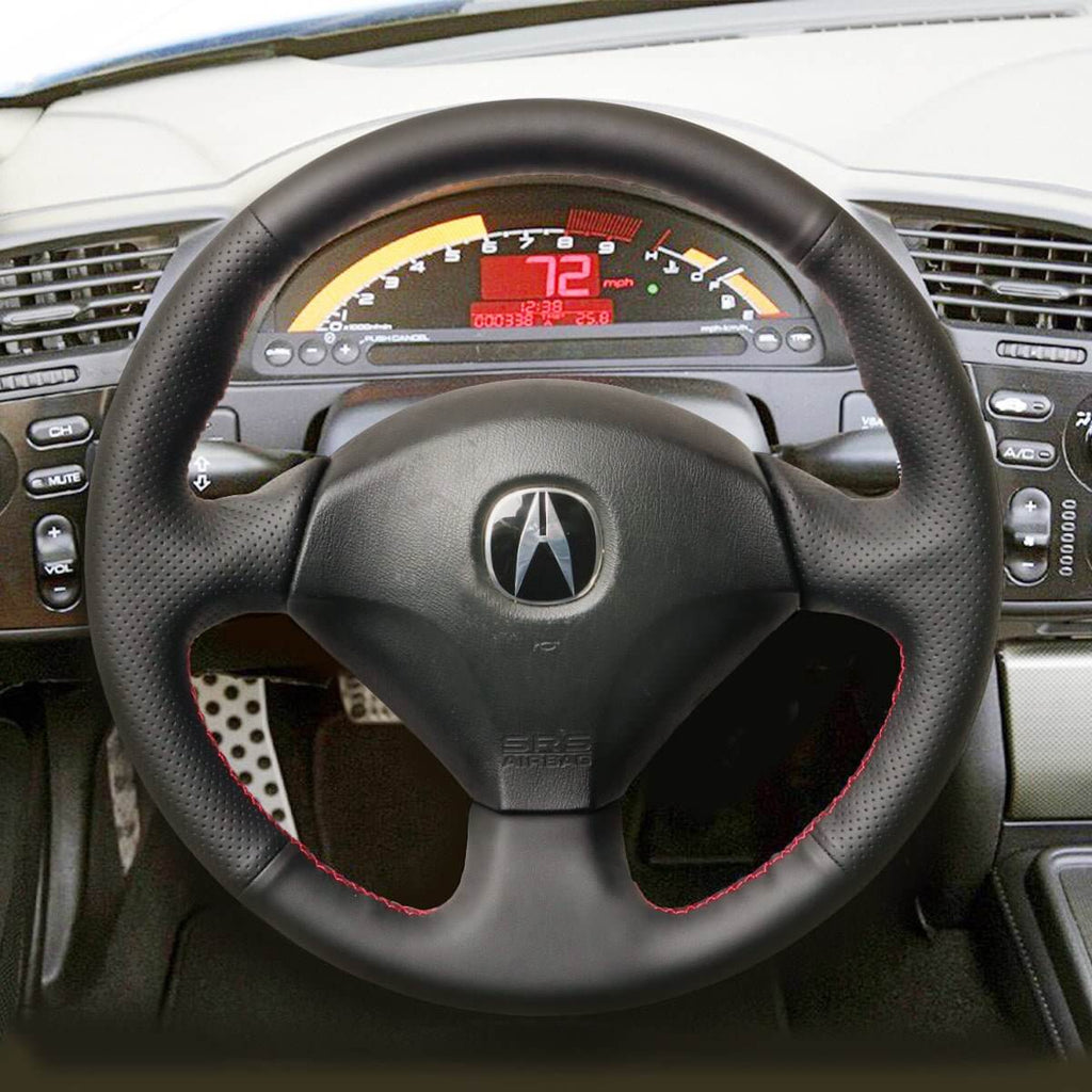 MEWANT Steering Wheel Cover for Honda S2000 Civic Si for Acura RSX Type - S 2000 - 2009 - Alcantara, Leather, Carbon Fiber, Easy Install, Non - Slip, Best Steering Wheel Cover