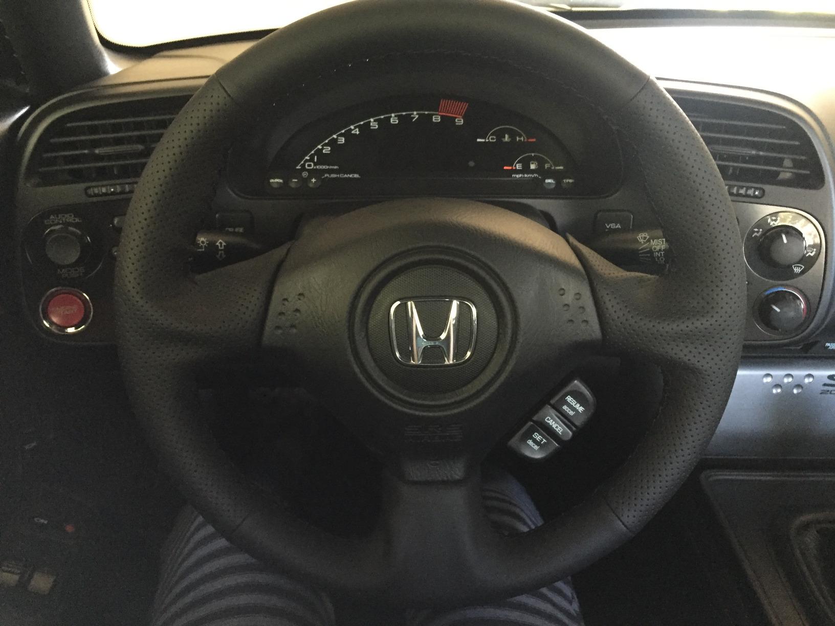 MEWANT Steering Wheel Cover - for Honda S2000 Civic Si for Acura RSX Type - S Hand Sewing Microfiber Leather Steering Wheel Wrap - Alcantara, Leather, Carbon Fiber, Easy Install, Non - Slip, Best Steering Wheel Cover