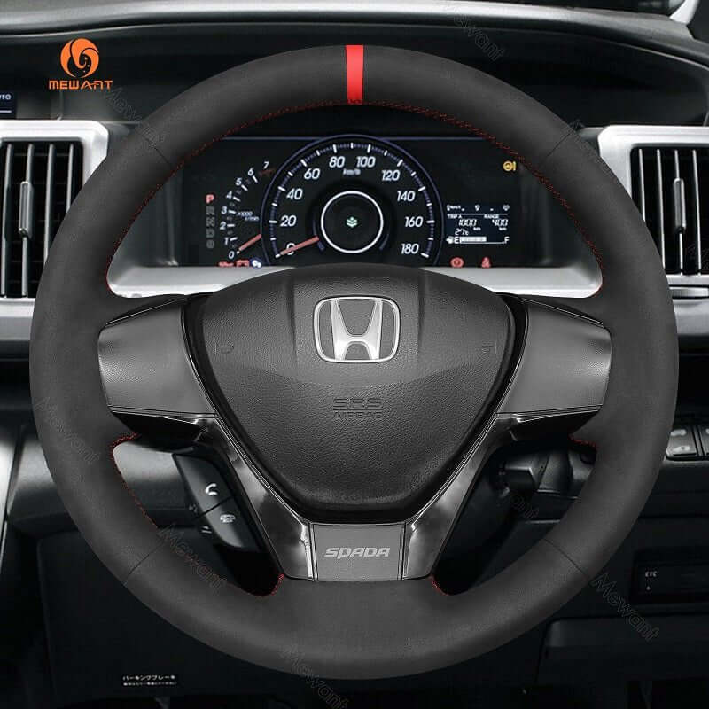 MEWANT Steering Wheel Cover for Honda Spada Freed 2010 - 2015 - Alcantara, Leather, Carbon Fiber, Easy Install, Non - Slip, Best Steering Wheel Cover