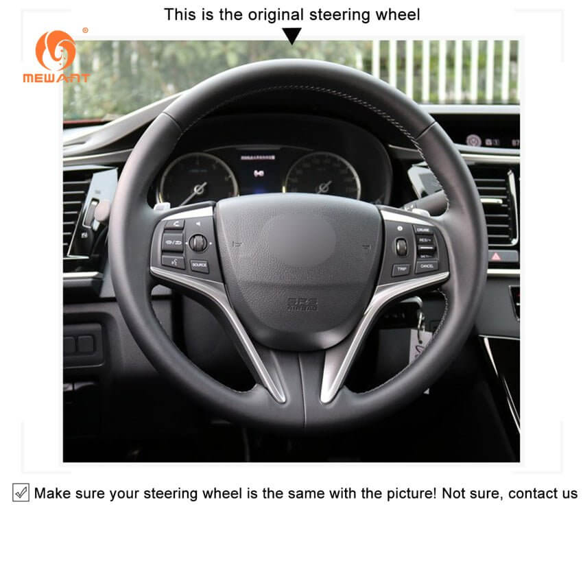 MEWANT Steering Wheel Cover for Honda Spirior 2017 - Alcantara, Leather, Carbon Fiber, Easy Install, Non - Slip, Best Steering Wheel Cover