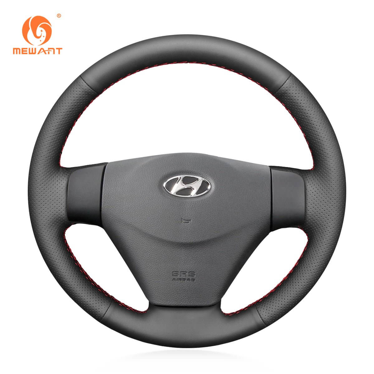 MEWANT Steering Wheel Cover for Hyundai Accent Getz Facelift 2005 - 2011 - Alcantara, Leather, Carbon Fiber, Easy Install, Non - Slip, Best Steering Wheel Cover