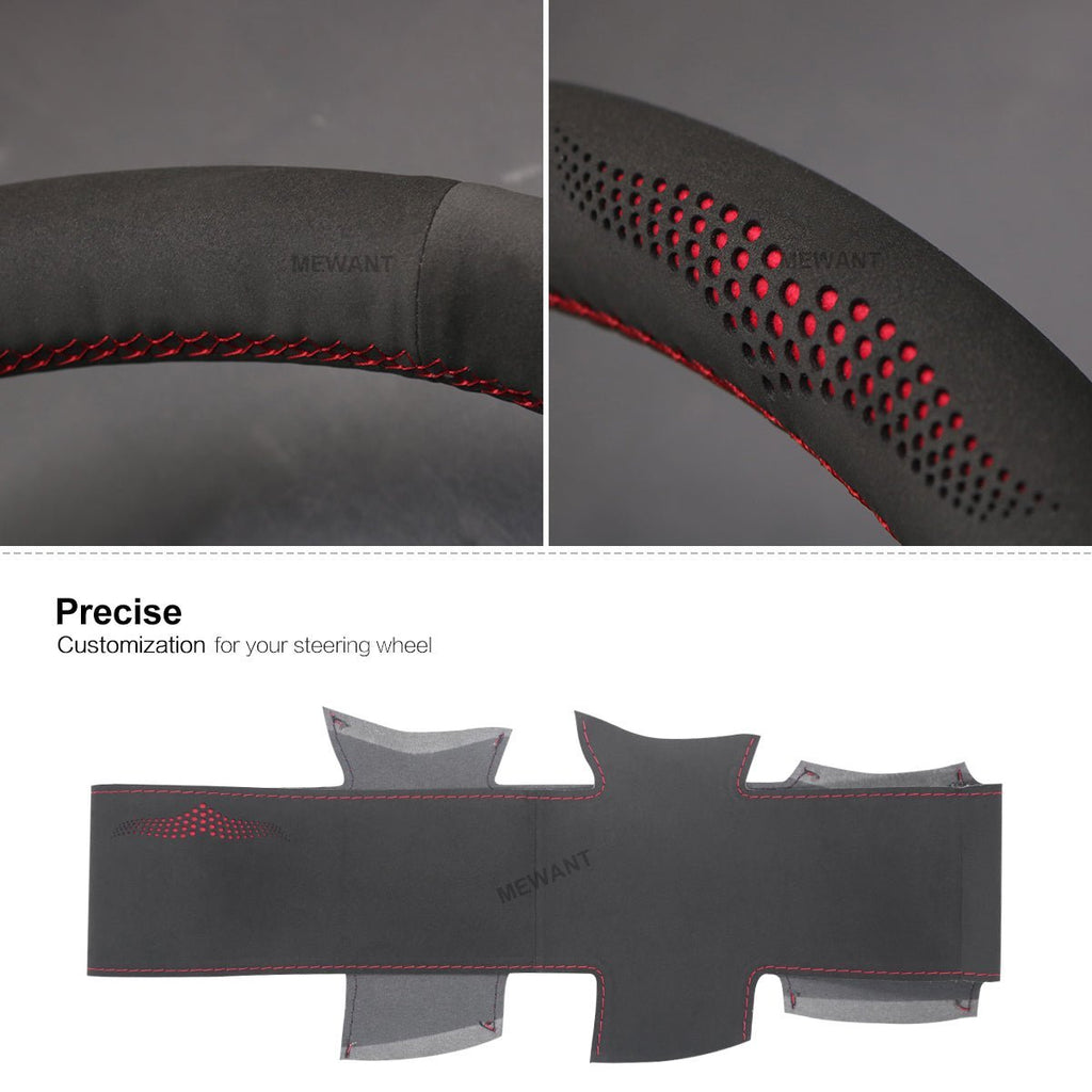 MEWANT Steering Wheel Cover for Hyundai Coupe Tiburon 2002 - 2007 - Alcantara, Leather, Carbon Fiber, Easy Install, Non - Slip, Best Steering Wheel Cover