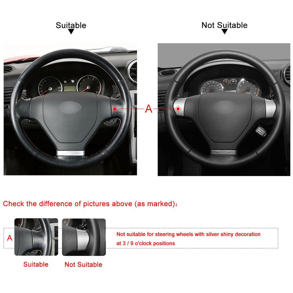 MEWANT Steering Wheel Cover for Hyundai Coupe Tiburon 2002 - 2007 - Alcantara, Leather, Carbon Fiber, Easy Install, Non - Slip, Best Steering Wheel Cover
