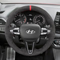 MEWANT Steering Wheel Cover for Hyundai Elantra Elantra Veloster i20 i30 i30 N Line Kona N 2021 - 2024 - Alcantara, Leather, Carbon Fiber, Easy Install, Non - Slip, Best Steering Wheel Cover