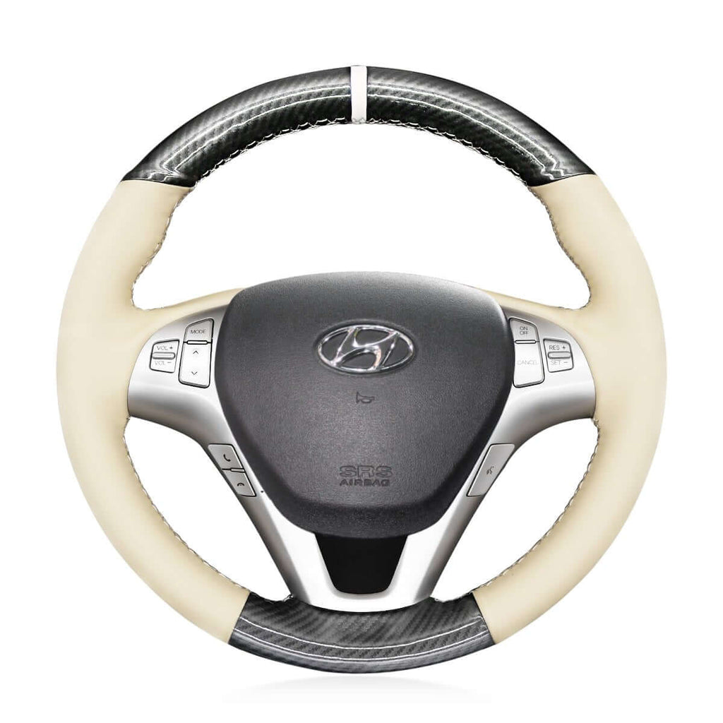 MEWANT Steering Wheel Cover for Hyundai Genesis Coupe 2010 - 2016 - Alcantara, Leather, Carbon Fiber, Easy Install, Non - Slip, Best Steering Wheel Cover