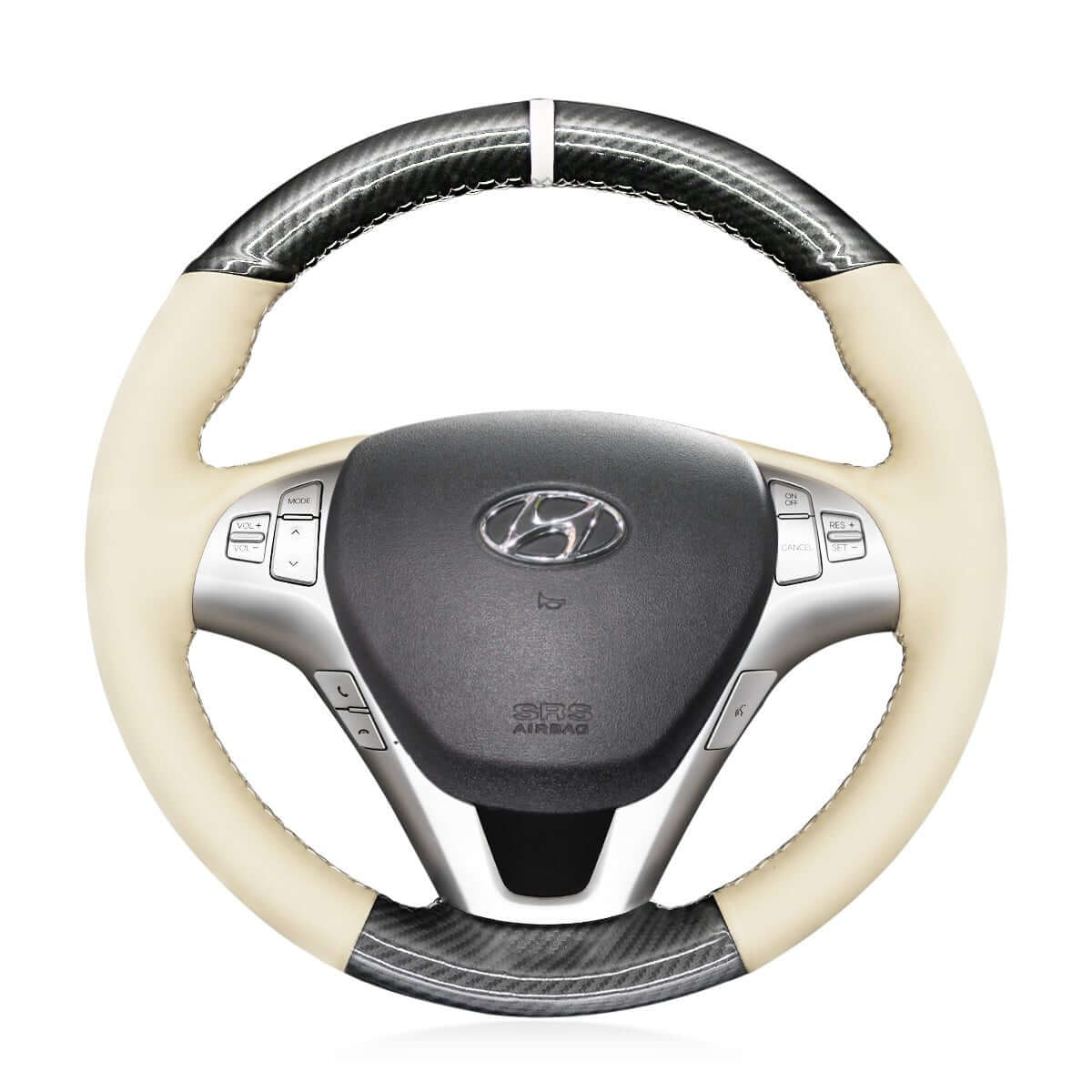 MEWANT Steering Wheel Cover for Hyundai Genesis Coupe 2010 - 2016 - Alcantara, Leather, Carbon Fiber, Easy Install, Non - Slip, Best Steering Wheel Cover