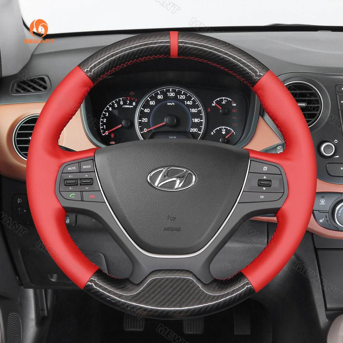 MEWANT Steering Wheel Cover for Hyundai i10 i20 2013-2020