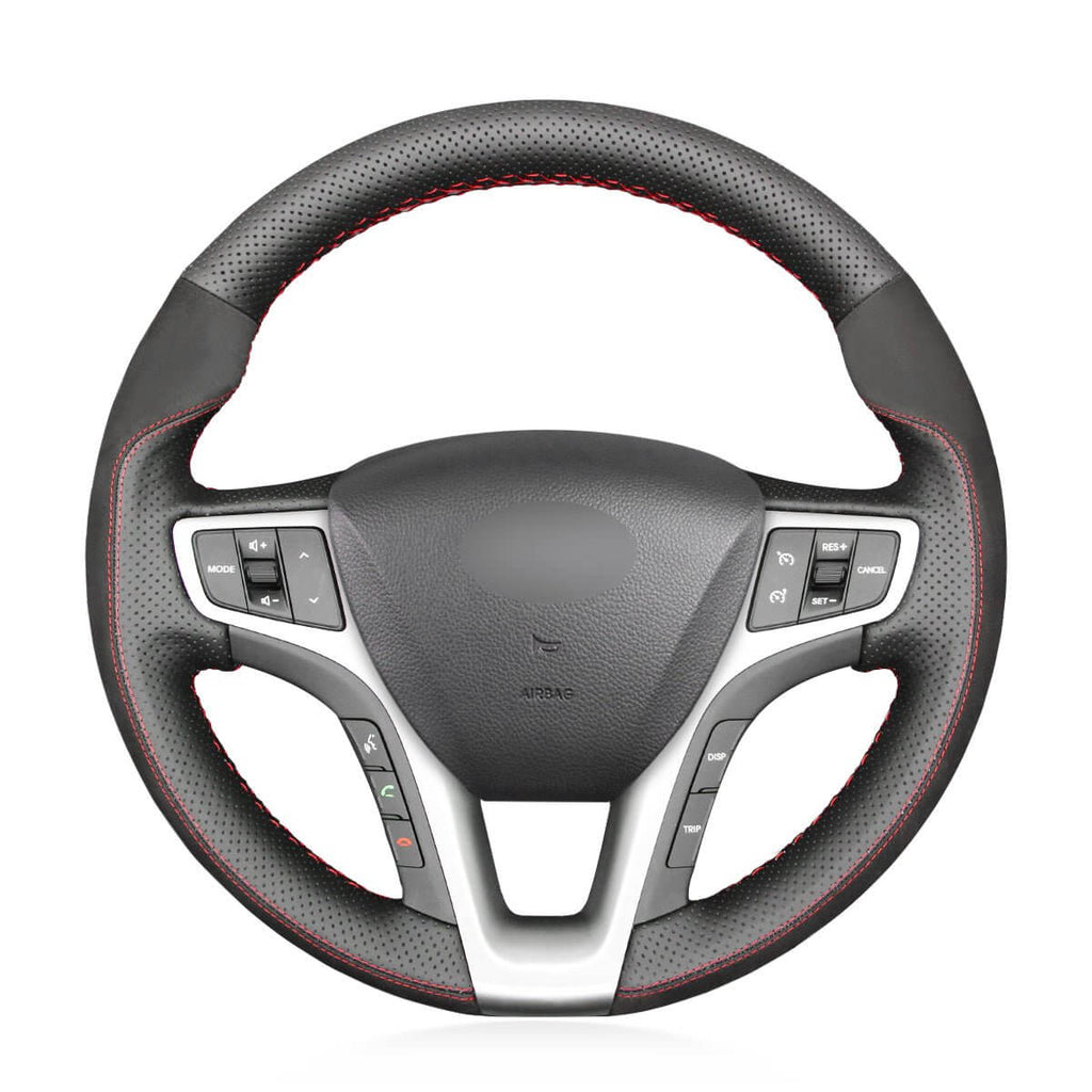 MEWANT Steering Wheel Cover for Hyundai i40 2011 - 2020 - Alcantara, Leather, Carbon Fiber, Easy Install, Non - Slip, Best Steering Wheel Cover