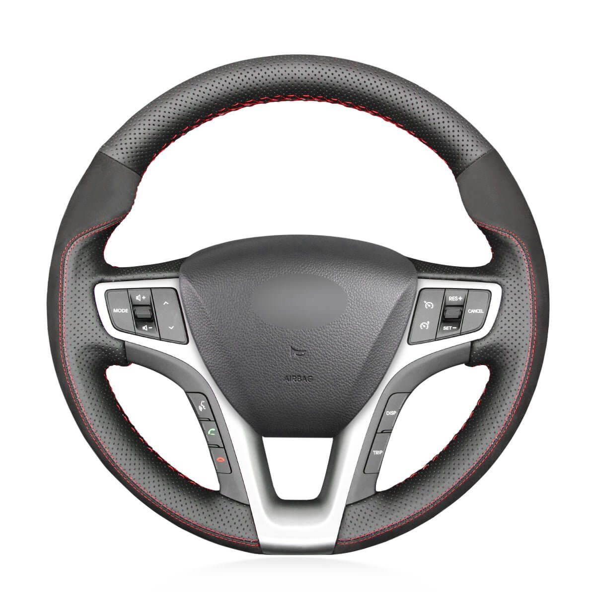 MEWANT Steering Wheel Cover for Hyundai i40 2011 - 2020 - Alcantara, Leather, Carbon Fiber, Easy Install, Non - Slip, Best Steering Wheel Cover
