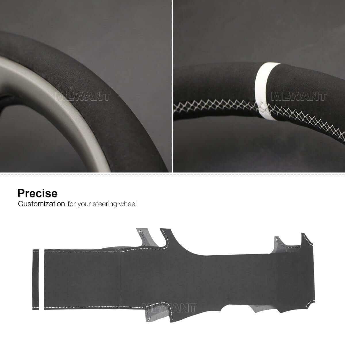 MEWANT Steering Wheel Cover for Hyundai ix35 2010 - 2016 - Alcantara, Leather, Carbon Fiber, Easy Install, Non - Slip, Best Steering Wheel Cover