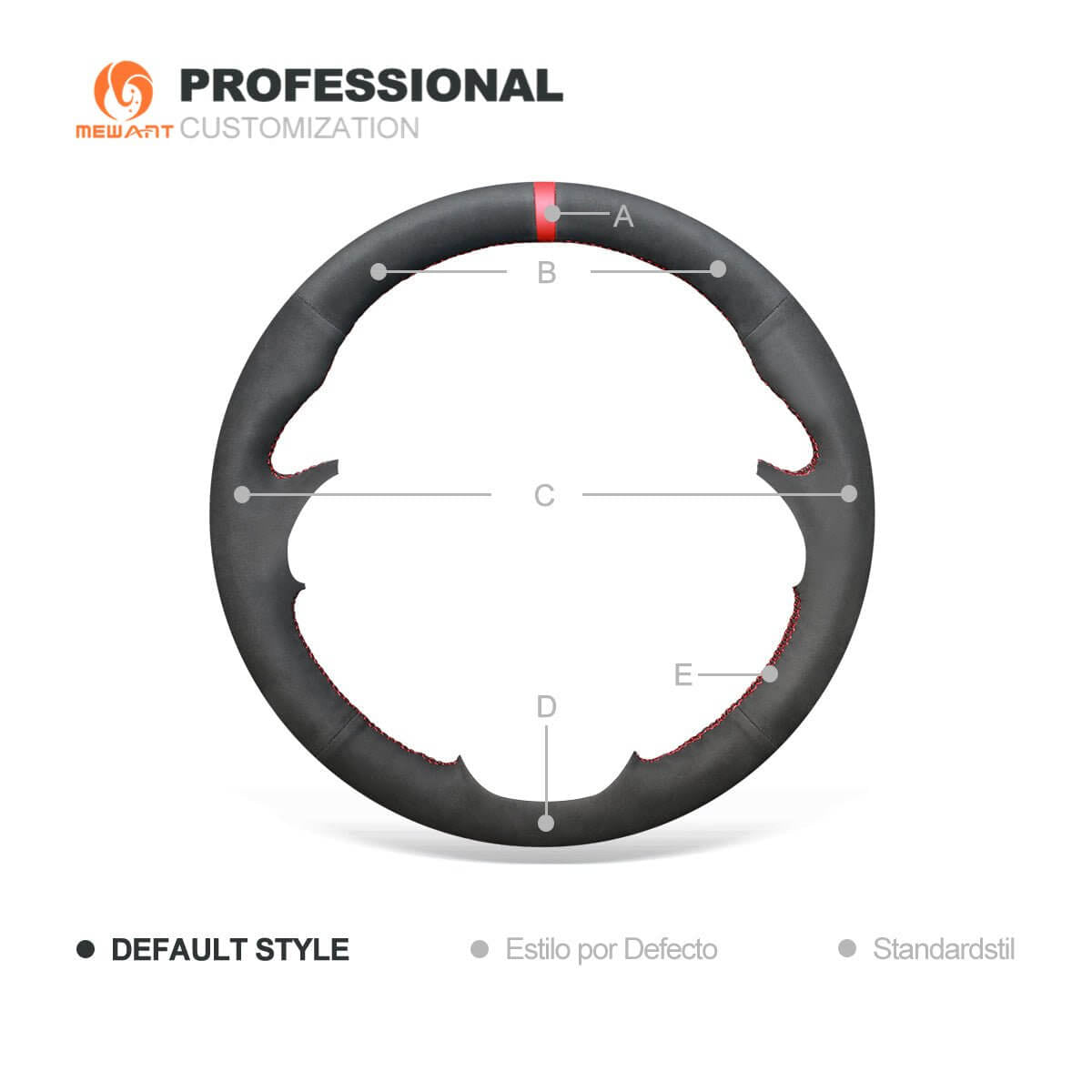 MEWANT Steering Wheel Cover for Hyundai Kona 2017 - 2023 - Alcantara, Leather, Carbon Fiber, Easy Install, Non - Slip, Best Steering Wheel Cover