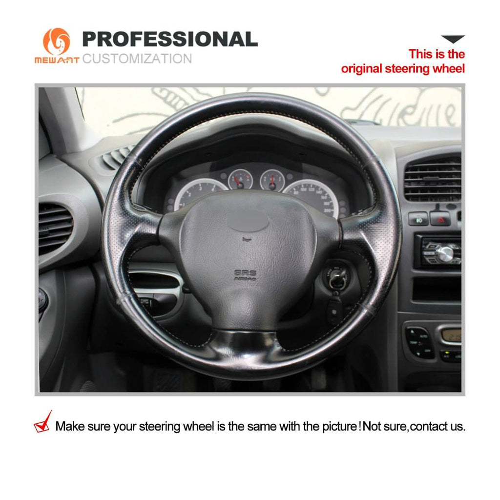 MEWANT Steering Wheel Cover for Hyundai Santa Fe 2000 - 2006 - Alcantara, Leather, Carbon Fiber, Easy Install, Non - Slip, Best Steering Wheel Cover