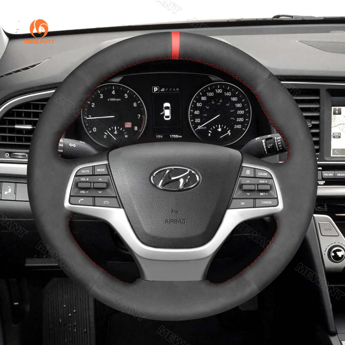 MEWANT Steering Wheel Cover for Hyundai Solaris Elantra 4 Accent 2016-2020